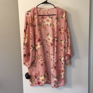 Pink Flowered Kimona